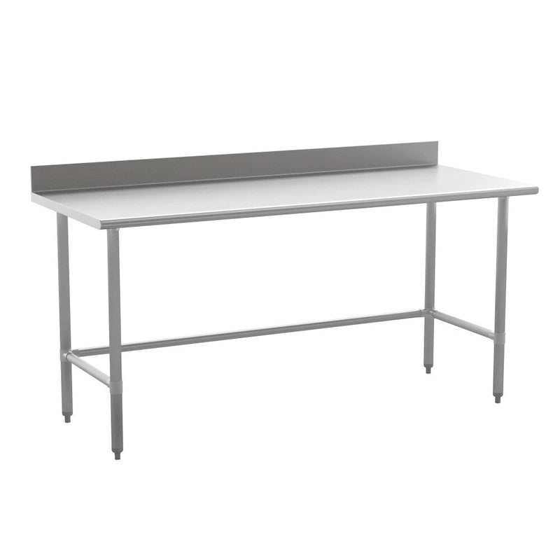 Table de préparation et de travail de cuisine commerciale en acier inoxydable avec crédence