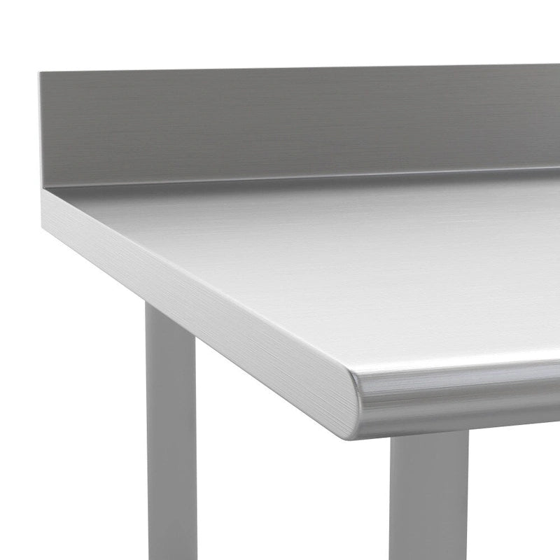 Table de préparation et de travail de cuisine commerciale en acier inoxydable avec crédence