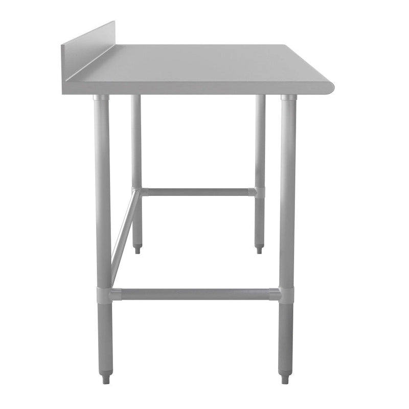 Table de préparation et de travail de cuisine commerciale en acier inoxydable avec crédence