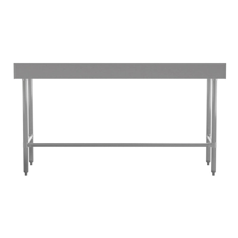 Table de préparation et de travail de cuisine commerciale en acier inoxydable avec crédence