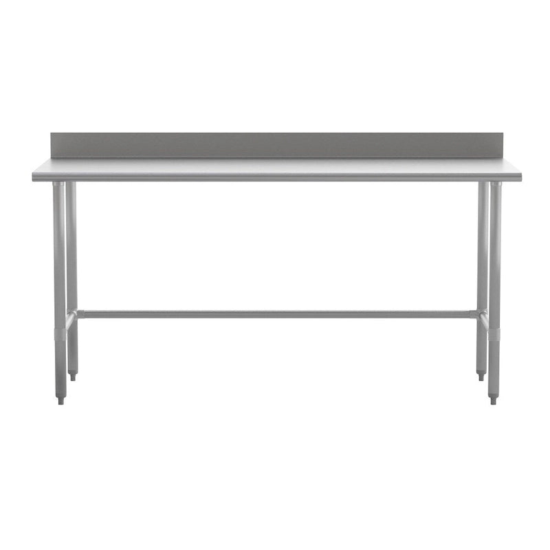 Table de préparation et de travail de cuisine commerciale en acier inoxydable avec crédence