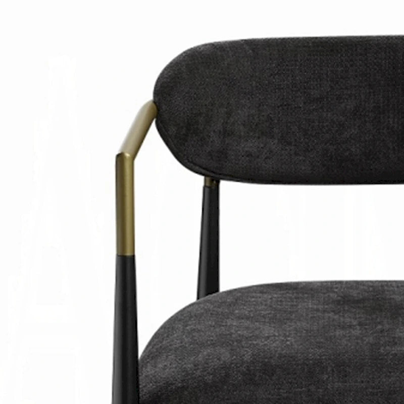 Chaise d'appoint ACME Jaramillo (lot de 2) Tissu noir et finition noire