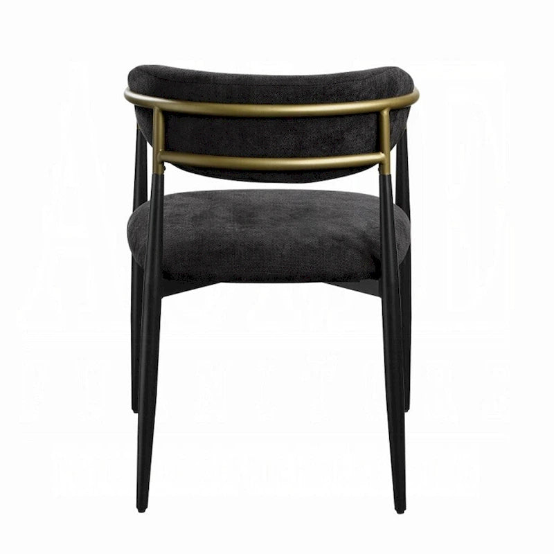 Chaise d'appoint ACME Jaramillo (lot de 2) Tissu noir et finition noire