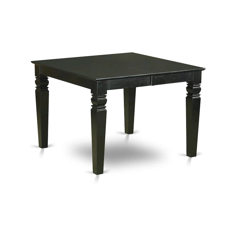 East West Furniture Ensemble de salle à manger 7 pièces - une table de salle à manger et 6 chaises de salle à manger en similicuir, 42x60 pouces, noir