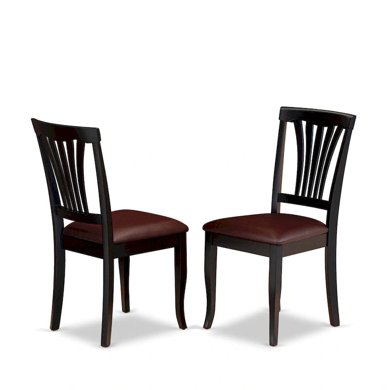East West Furniture Ensemble de salle à manger 7 pièces - une table de salle à manger et 6 chaises de salle à manger en similicuir, 42x60 pouces, noir