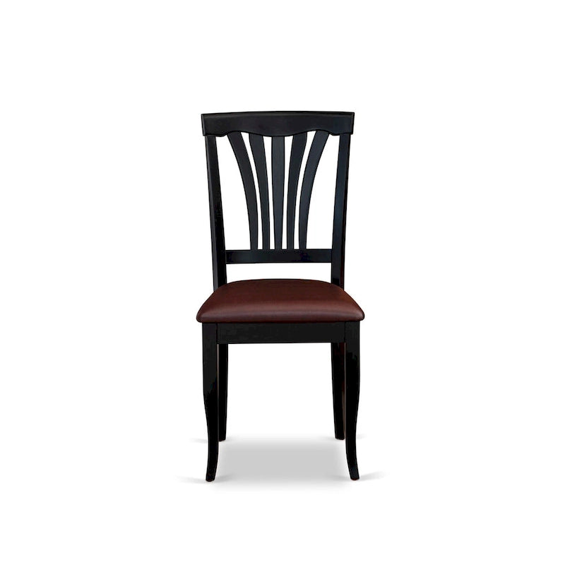 East West Furniture Ensemble de salle à manger 7 pièces - une table de salle à manger et 6 chaises de salle à manger en similicuir, 42x60 pouces, noir