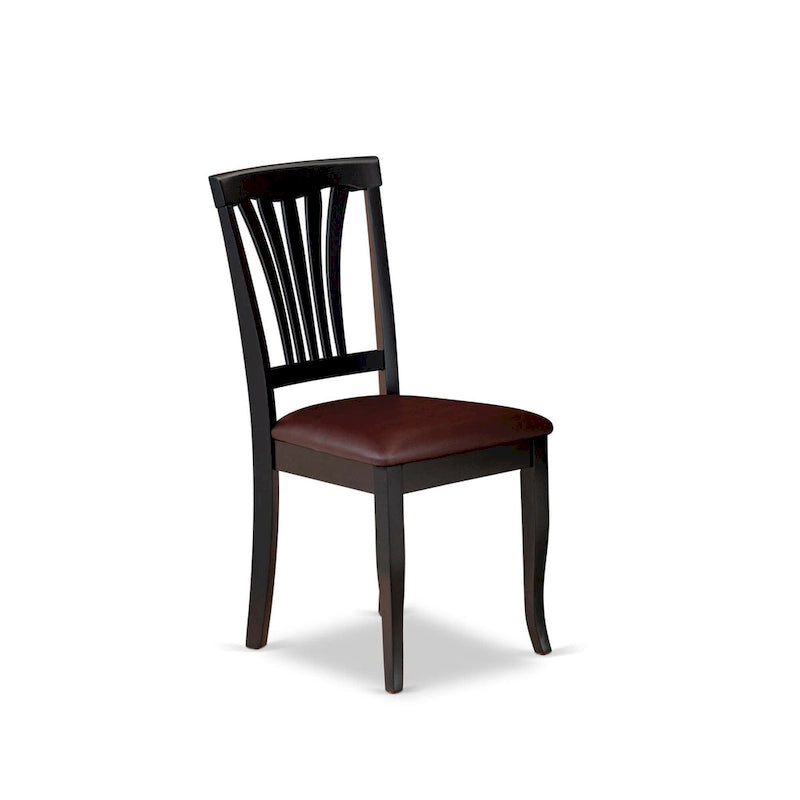 East West Furniture Ensemble de salle à manger 7 pièces - une table de salle à manger et 6 chaises de salle à manger en similicuir, 42x60 pouces, noir