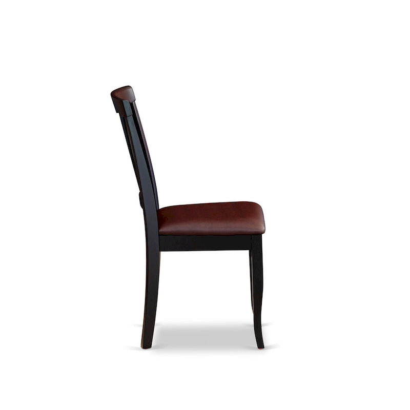 East West Furniture Ensemble de salle à manger 7 pièces - une table de salle à manger et 6 chaises de salle à manger en similicuir, 42x60 pouces, noir
