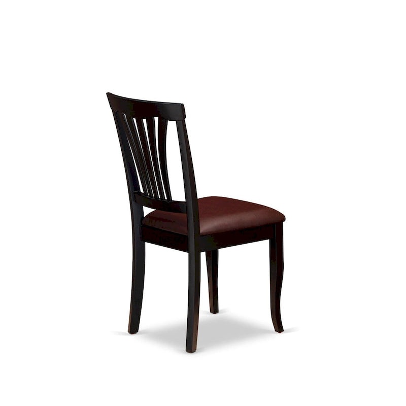 East West Furniture Ensemble de salle à manger 7 pièces - une table de salle à manger et 6 chaises de salle à manger en similicuir, 42x60 pouces, noir