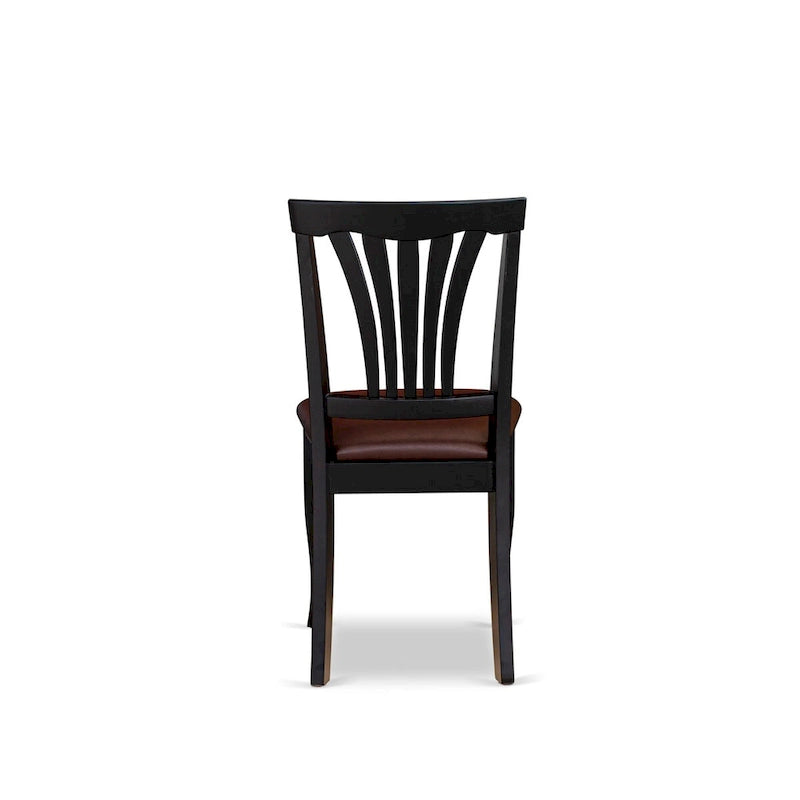 East West Furniture Ensemble de salle à manger 7 pièces - une table de salle à manger et 6 chaises de salle à manger en similicuir, 42x60 pouces, noir