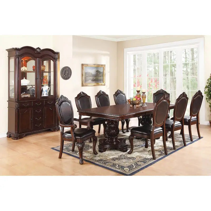 Chaises de salle à manger avec revêtement en similicuir, lot de 2, marron foncé