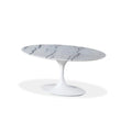 Table à manger ovale Tulip en marbre (petite taille) - Blanc