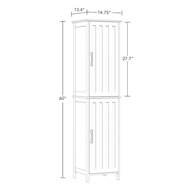 Meuble de rangement haut de salle de bain RiverRidge Home Monroe avec portes et étagères réglables - Blanc
