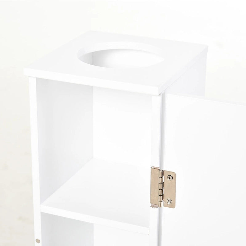 Meuble de rangement pour papier toilette, meuble d'angle au sol avec portes et étagères