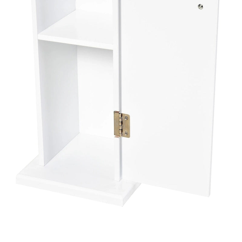 Meuble de rangement pour papier toilette, meuble d'angle au sol avec portes et étagères