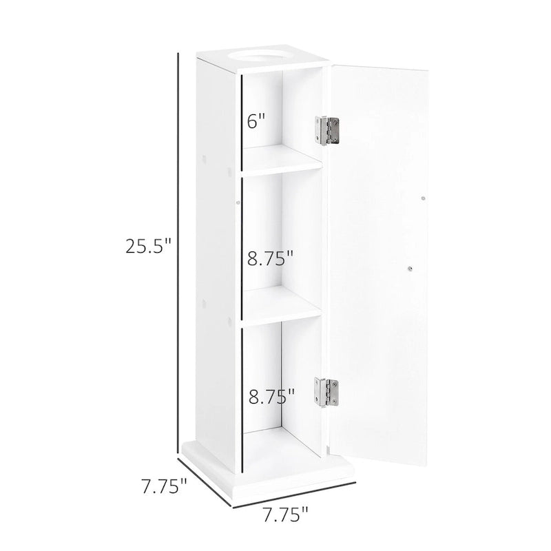 Meuble de rangement pour papier toilette, meuble d'angle au sol avec portes et étagères