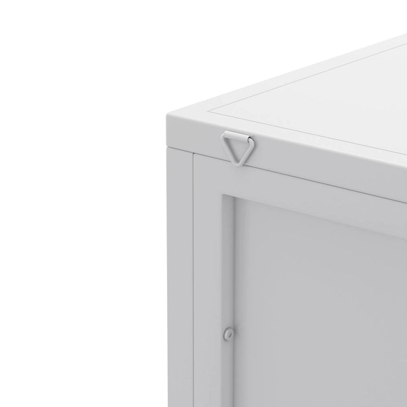 Meuble d'angle à poser, 3 niveaux avec portes en verre trempé et étagères de rangement