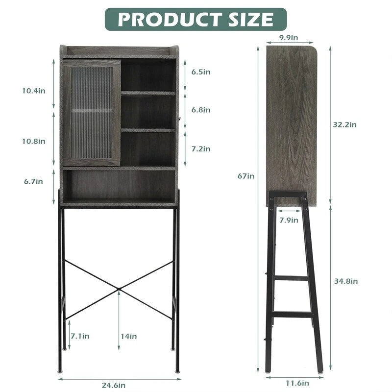 Meuble de rangement au-dessus des toilettes - 11,6P x 24,6L x 67H