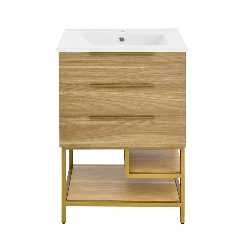 Meuble-lavabo Carre 24 en chêne