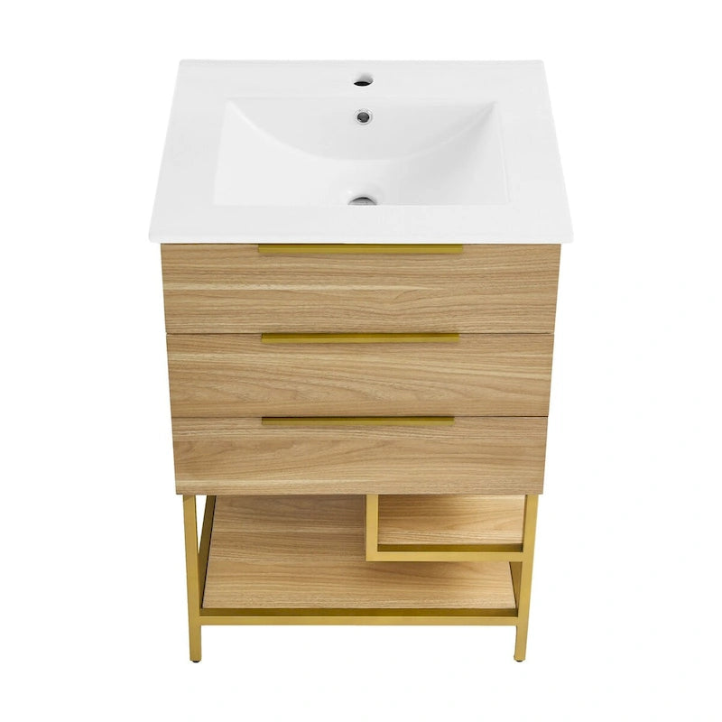 Meuble-lavabo Carre 24 en chêne