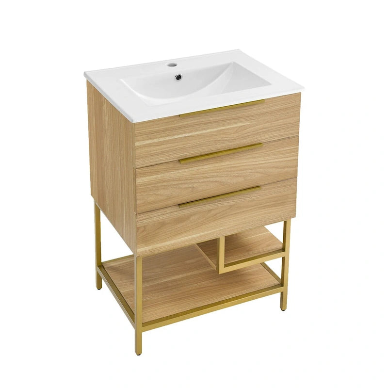 Meuble-lavabo Carre 24 en chêne