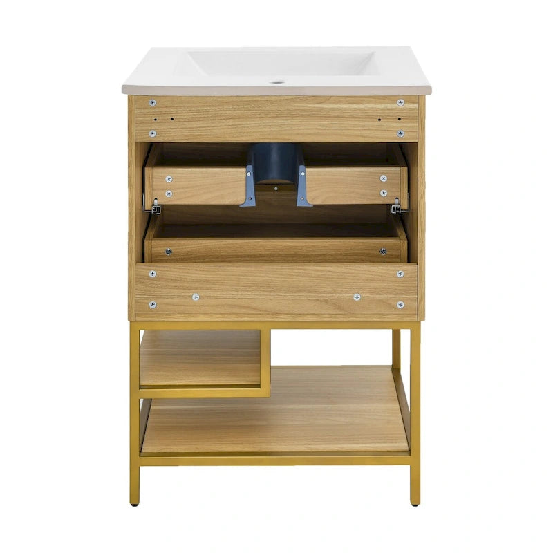 Meuble-lavabo Carre 24 en chêne
