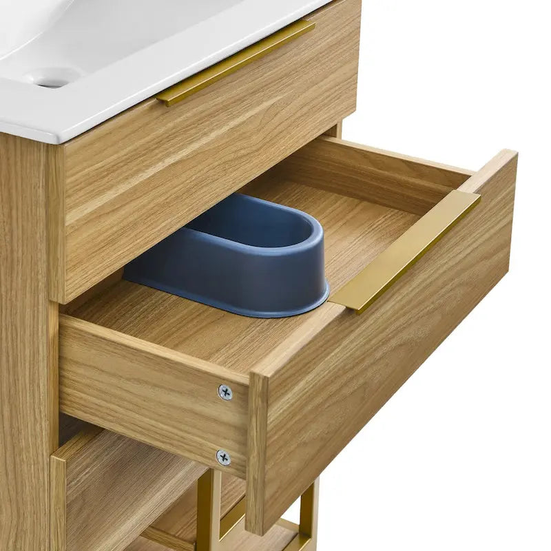 Meuble-lavabo Carre 24 en chêne