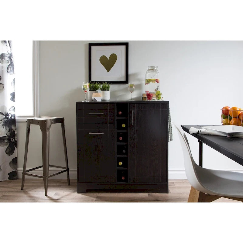 Meuble-bar Vietti de South Shore avec rangement pour bouteilles et verres