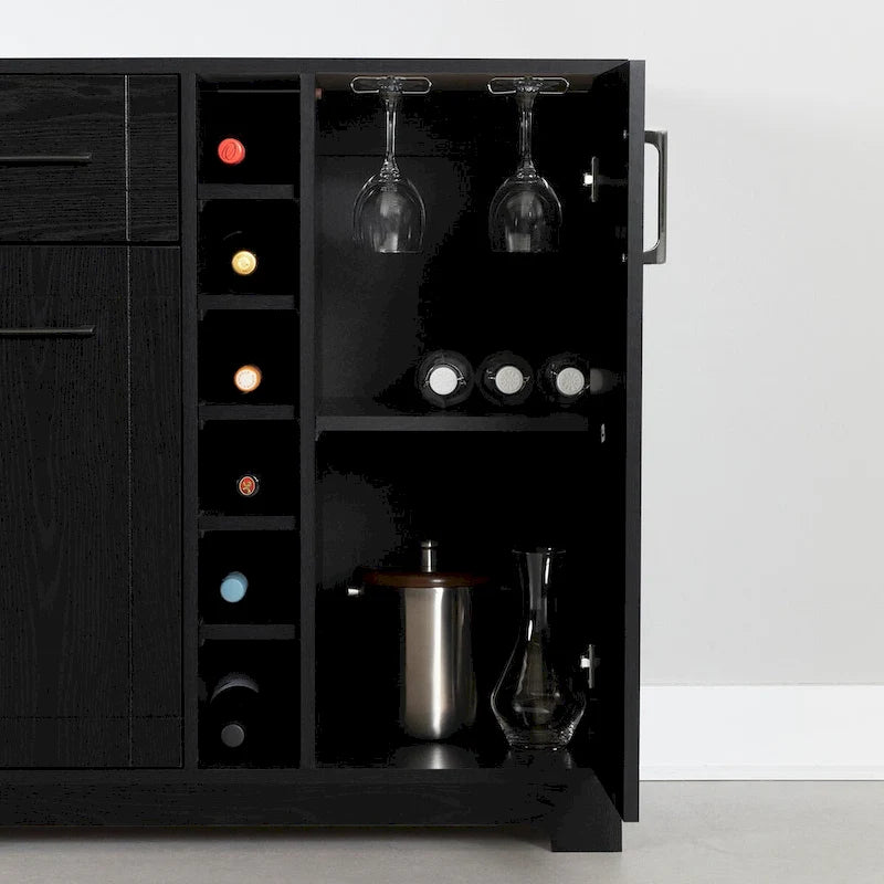 Meuble-bar Vietti de South Shore avec rangement pour bouteilles et verres