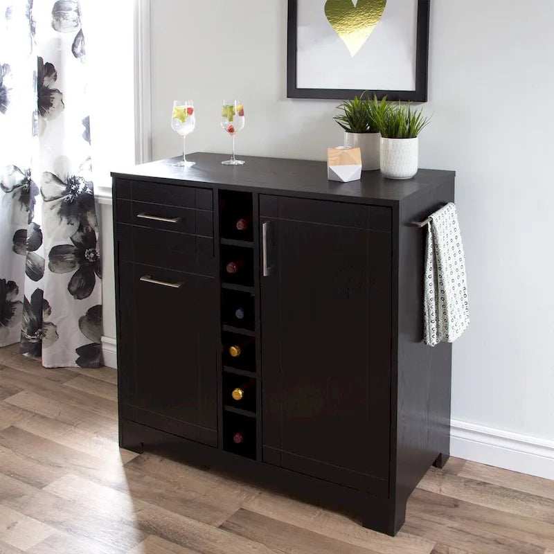 Meuble-bar Vietti de South Shore avec rangement pour bouteilles et verres