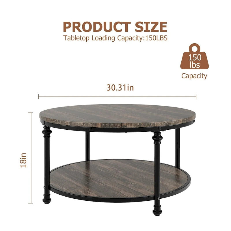Table basse ronde 77 cm Table basse industrielle