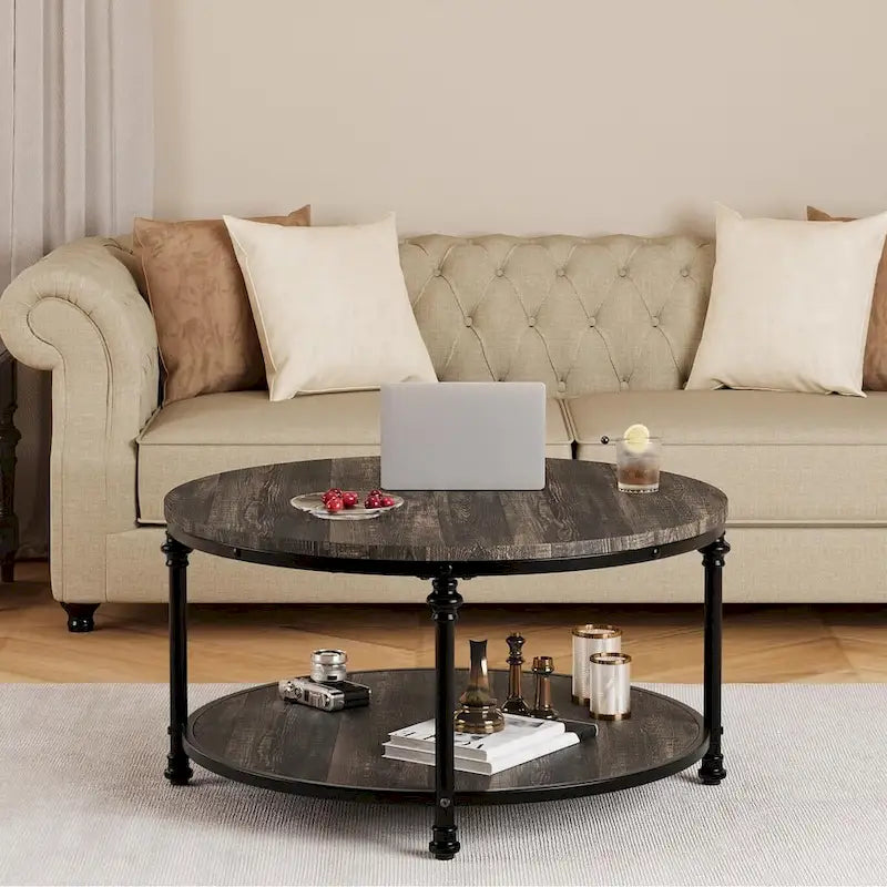 Table basse ronde 77 cm Table basse industrielle