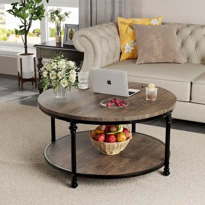 Table basse ronde 77 cm Table basse industrielle