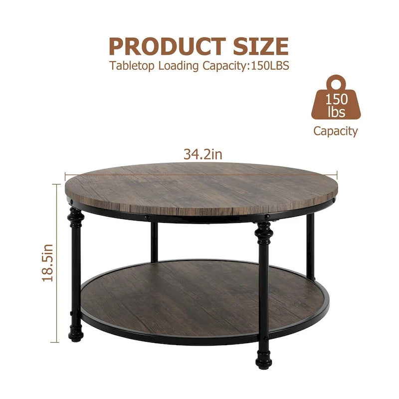 Table basse ronde 77 cm Table basse industrielle