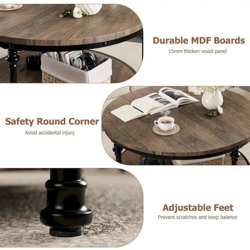 Table basse ronde 77 cm Table basse industrielle