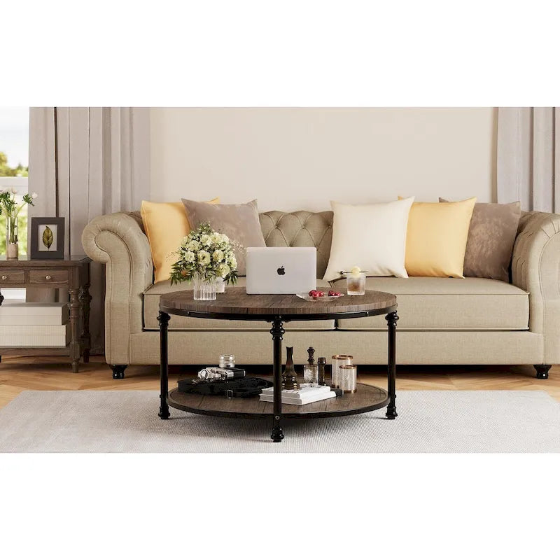 Table basse ronde 77 cm Table basse industrielle