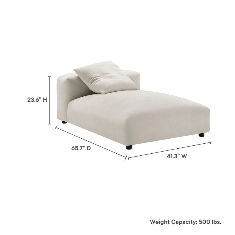 Chaise longue sans accoudoirs en tissu rembourré modulaire Solace