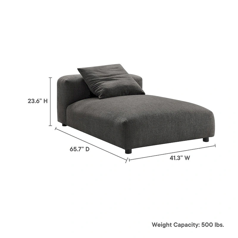 Chaise longue sans accoudoirs en tissu rembourré modulaire Solace