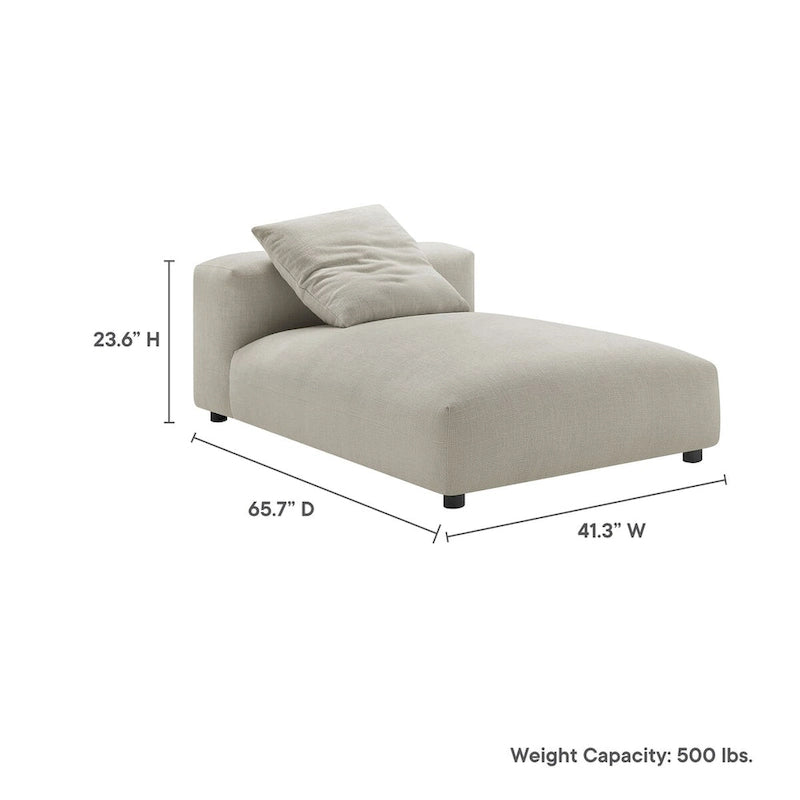 Chaise longue sans accoudoirs en tissu rembourré modulaire Solace