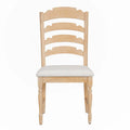 Chaises de salle à manger capitonnées 4 pièces traditionnelles vintage, dossiers de salle à manger dentelés, crème