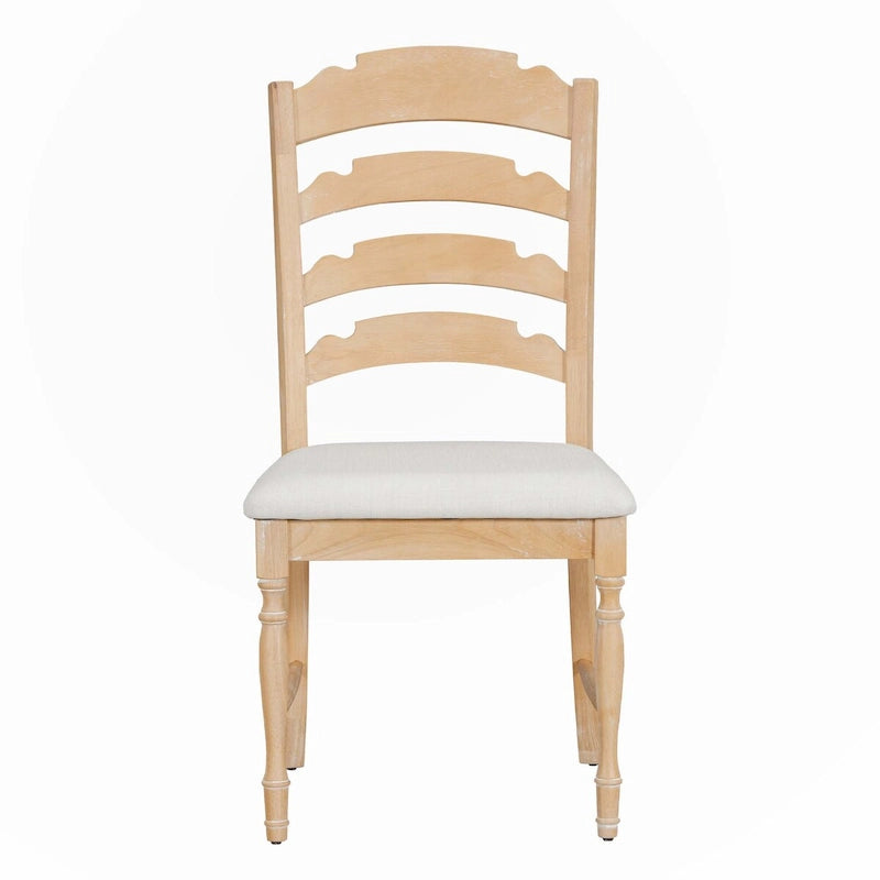 Chaises de salle à manger capitonnées 4 pièces traditionnelles vintage, dossiers de salle à manger dentelés, crème