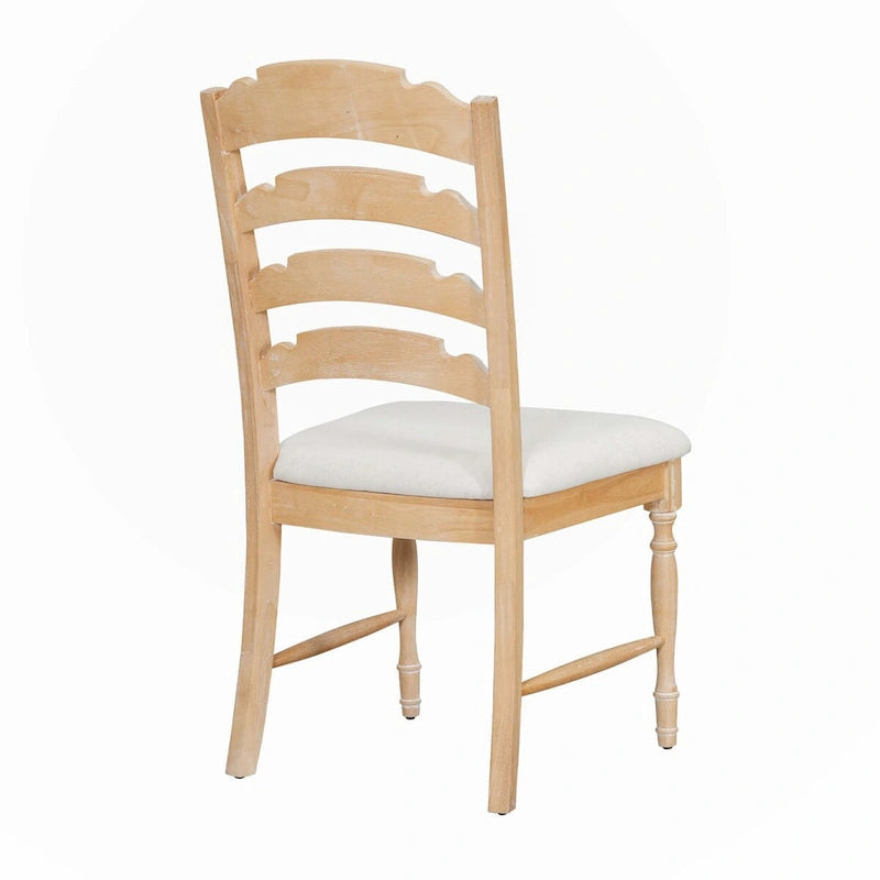 Chaises de salle à manger capitonnées 4 pièces traditionnelles vintage, dossiers de salle à manger dentelés, crème