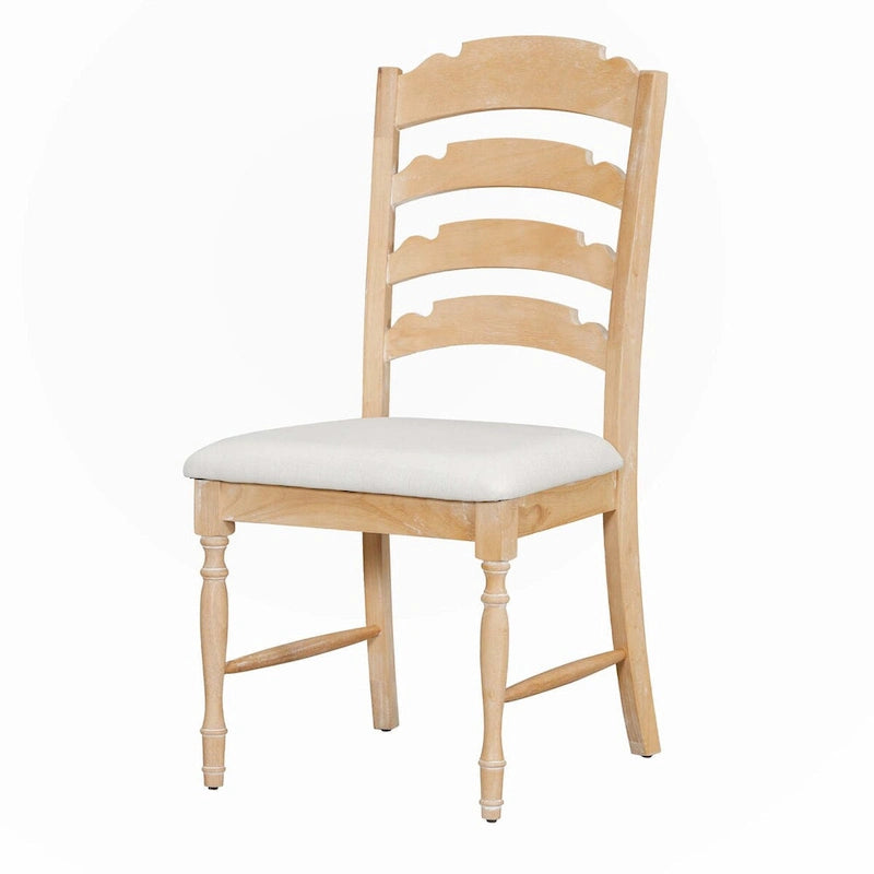 Chaises de salle à manger capitonnées 4 pièces traditionnelles vintage, dossiers de salle à manger dentelés, crème