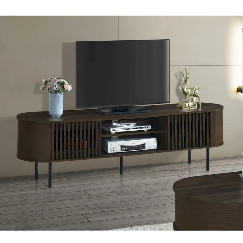 Meuble TV 2 étagères avec portes coulissantes Brax de New Classic Furniture