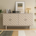 Buffet moderne à 4 portes avec motifs convexes