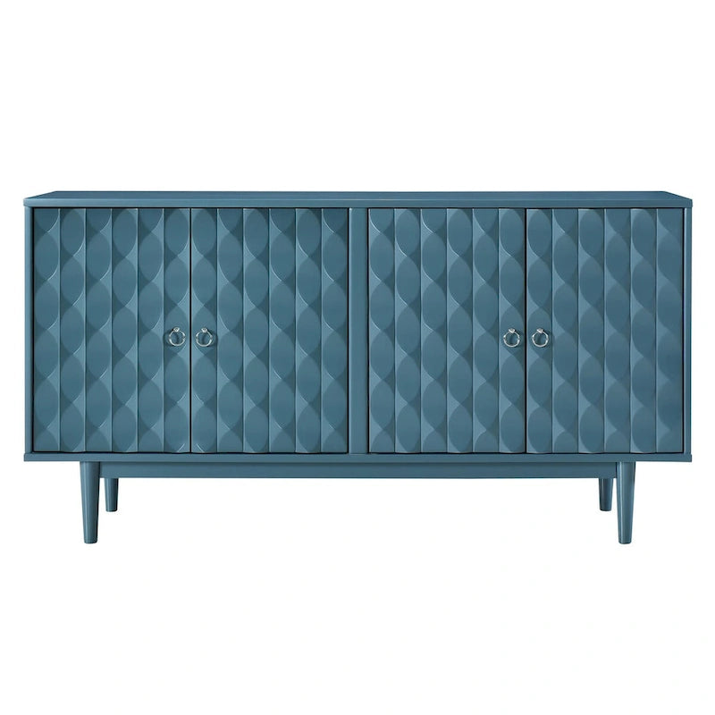 Buffet moderne à 4 portes avec motifs convexes