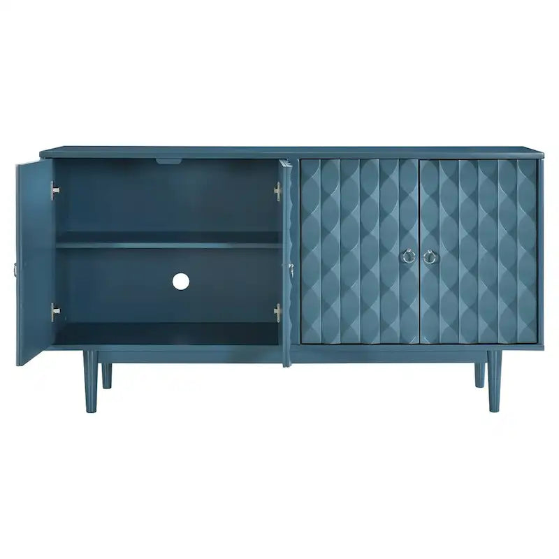 Buffet moderne à 4 portes avec motifs convexes