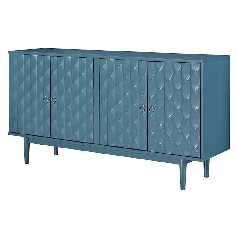 Buffet moderne à 4 portes avec motifs convexes