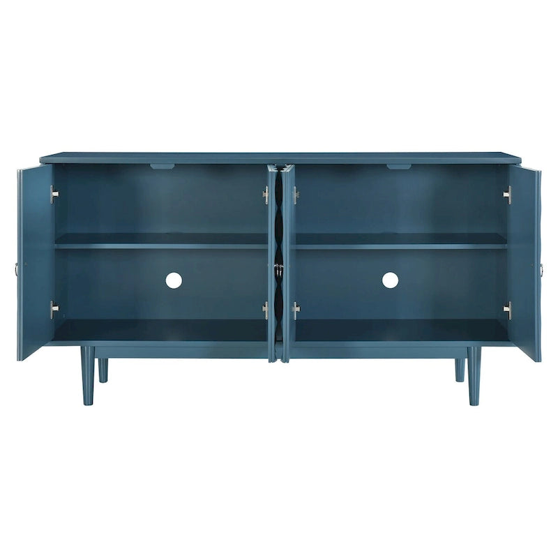 Buffet moderne à 4 portes avec motifs convexes