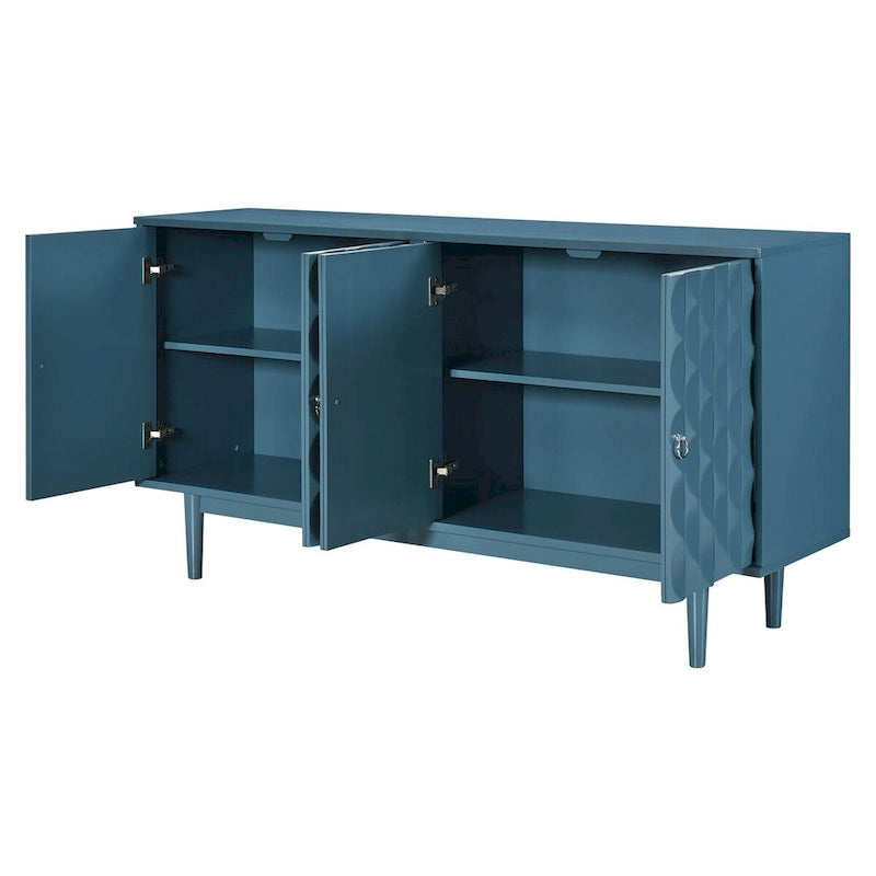 Buffet moderne à 4 portes avec motifs convexes